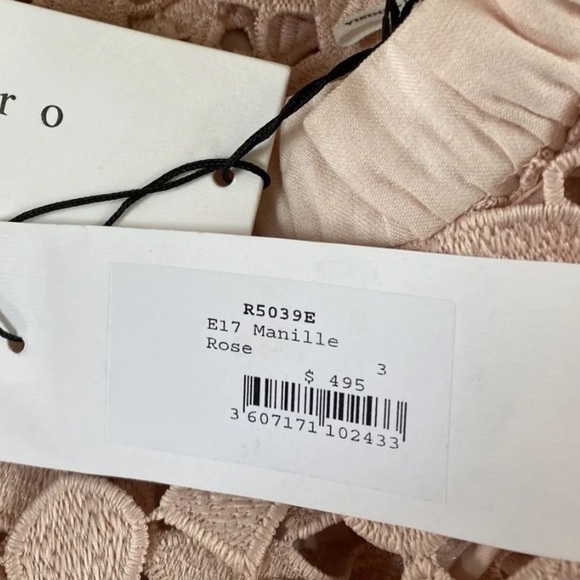 Sandro Paris dress lace cut out pastel peach needs new zipper MSRP $495 … - Picture 12 of 17